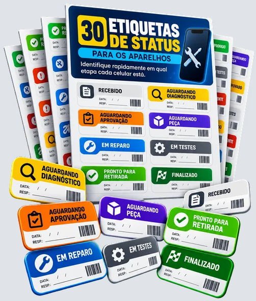 Bônus 2: 30 Etiquetas de Status para os Aparelhos