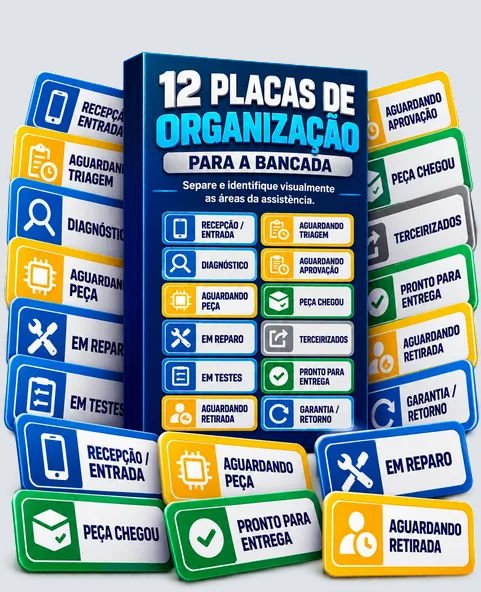 Bônus 3: 12 Placas de Organização para a Bancada