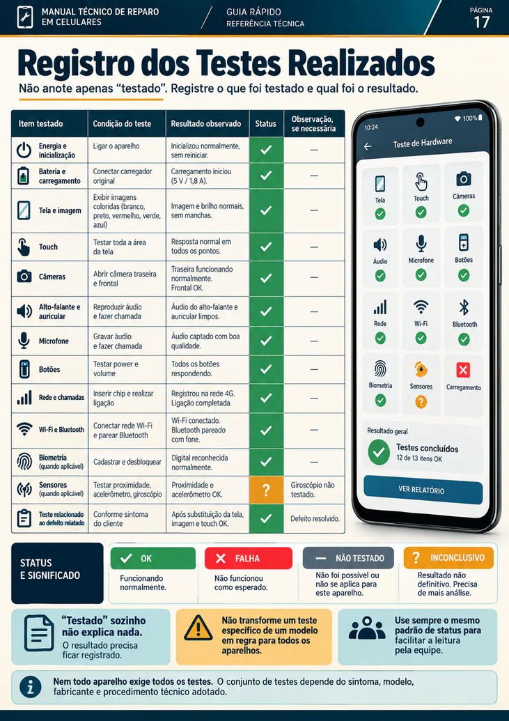 Registro dos Testes Realizados